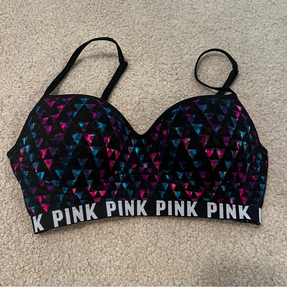 PINK Victoria's Secret Women's Multicolor Triangle Print Bralette
